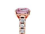 Rose gold Fancy Pink Asscher  Cut Diamond Solitaire with Pave Band and Four-Prong Setting_21