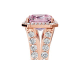 Rose gold Fancy Pink Asscher Cut Diamond Split Shank Halo Ring with Four-Prong Setting_39