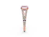 Rose gold Fancy Pink Asscher Cut Diamond Split Shank Pavé Engagement Ring with Four-Prong Setting_20