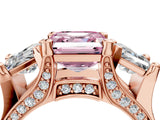 Rose gold Fancy Pink Asscher Cut Diamond Three-Stone Ring with Channel Set Band and Four-Prong Setting_79