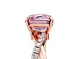 Rose gold Fancy Pink Asscher  Cut Diamond Twist Band Solitaire with Prong Setting_23