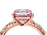 Rose gold Fancy Pink Asscher  Cut Diamond Vine Band with Four-Prong Setting_4