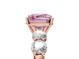 Rose gold Fancy Pink Asscher  Cut Five-Stone Prong Set Diamond Ring with Classic Band_34