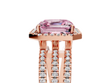 Rose gold Fancy Pink Asscher  Cut Halo Diamond Engagement Ring with Split Shank and Four-Prong Setting_39