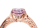 Rose gold Fancy Pink Asscher  Cut Halo Diamond Ring with Channel Set Band and Four-Prong Setting_49