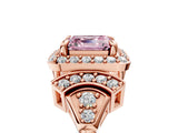 Rose gold Fancy Pink Asscher Cut Halo Diamond Split Shank Engagement Ring with Four-Prong Setting_5