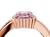 Rose gold Fancy Pink Asscher  Cut Halo Pave Band Four-Prong Ring_51