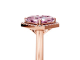 Rose gold Fancy Pink Asscher Cut Halo Round Diamond Solitaire Engagement Ring with Pave Band and Four-Prong Setting_17
