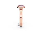 Rose gold Fancy Pink Asscher Cut Halo Round Diamond Twist Band with Four-Prong Setting_2
