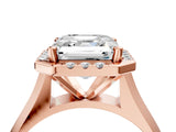Rose gold Fancy Pink Asscher  Cut Halo Solitaire Engagement Ring with Square Band and Four-Prong Setting_67