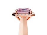 Rose gold Fancy Pink Asscher  Cut Halo Solitaire Engagement Ring with Square Band and Four-Prong Setting_89