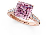 Rose gold Fancy Pink Asscher  Cut Pavé Band Solitaire Ring with Four-Prong Setting_35