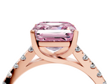 Rose gold Fancy Pink Asscher  Cut Pavé Band Solitaire Ring with Four-Prong Setting_38