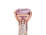 Rose gold Fancy Pink Asscher  Cut Pave Diamond Engagement Ring with Channel Set Band and Four-Prong Setting_5