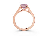 Rose gold Fancy Pink Asscher Cut Solitaire Cathedral Diamond Engagement Ring with Channel-Set Band and Four-Prong Setting_6