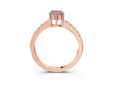 Rose gold Fancy Pink Asscher Cut Solitaire Diamond Engagement Ring with Pavé Band and Six-Prong Setting_27