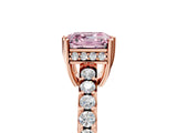 Rose gold Fancy Pink Asscher Cut Solitaire Diamond Engagement Ring with Pavé Band and Six-Prong Setting_29