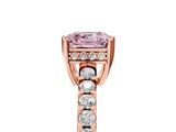 Rose gold Fancy Pink Asscher Cut Solitaire Diamond Engagement Ring with Pavé Band and Six-Prong Setting_5