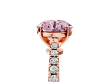Rose gold Fancy Pink Asscher  Cut Solitaire Diamond Engagement Ring with Pave Band and Four-Prong Setting_5