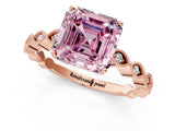 Rose gold Fancy Pink Asscher Cut Solitaire Diamond Ring with Infinity Twist Band and Four-Prong Setting_13