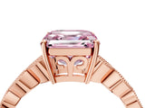 Rose gold Fancy Pink Asscher Cut Solitaire Diamond Ring with Infinity Twist Band and Four-Prong Setting_16