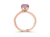 Rose gold Fancy Pink Asscher Cut Solitaire Diamond Ring with Prong Setting and Plain Band_3