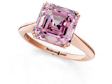 Rose gold Fancy Pink Asscher Cut Solitaire Diamond Ring with Six-Prong Setting and Classic Band_13