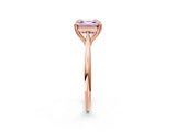 Rose gold Fancy Pink Asscher Cut Solitaire Diamond Ring with Six-Prong Setting and Classic Band_14
