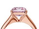 Rose gold Fancy Pink Asscher Cut Solitaire Diamond Ring with Six-Prong Setting and Classic Band_16
