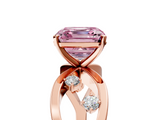 Rose gold Fancy Pink Asscher  Cut Solitaire Diamond with Side Stones on Criss-Cross Band and Four-Prong Setting_22