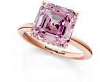 Rose gold Fancy Pink Asscher  Cut Solitaire Engagement Ring with Four-Prong Setting and Classic Band_18