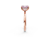 Rose gold Fancy Pink Asscher  Cut Solitaire Engagement Ring with Four-Prong Setting and Classic Band_19