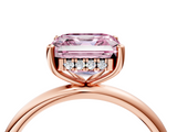 Rose gold Fancy Pink Asscher  Cut Solitaire Engagement Ring with Four-Prong Setting and Classic Band_21