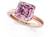 Rose gold Fancy Pink Asscher  Cut Solitaire Engagement Ring with Four-Prong Setting on a Classic Band_1