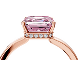 Rose gold Fancy Pink Asscher  Cut Solitaire Engagement Ring with Four-Prong Setting on a Classic Band_4