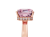Rose gold Fancy Pink Asscher  Cut Solitaire Engagement Ring with Four-Prong Setting on a Classic Band_5