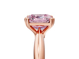 Rose gold Fancy Pink Asscher  Cut Solitaire Engagement Ring with Tapered Band and Four-Prong Setting 5