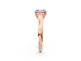 Rose gold Fancy Pink Asscher Cut Solitaire Engagement Ring with Tapered Band and Four-Prong Setting_5