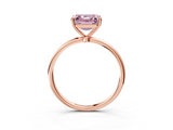Rose gold Fancy Pink Asscher  Cut Solitaire Engagement Ring with Thin Band and Four-Prong Setting_6