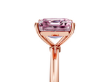 Rose gold Fancy Pink Asscher  Cut Solitaire Engagement Ring with Thin Band and Four-Prong Setting_8