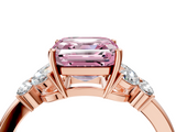 Rose gold Fancy Pink Asscher  Cut Solitaire Floral Diamond Ring with Four-Prong Setting_21