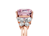 Rose gold Fancy Pink Asscher  Cut Solitaire Floral Diamond Ring with Four-Prong Setting_22