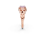Rose gold Fancy Pink Asscher Cut Solitaire Intertwined Band Prong Setting Ring_2