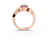 Rose gold Fancy Pink Asscher Cut Solitaire Intertwined Band Prong Setting Ring_3