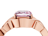 Rose gold Fancy Pink Asscher Cut Solitaire Intertwined Band Prong Setting Ring_4