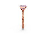 Rose gold Fancy Pink Asscher Cut Solitaire Milgrain Engraved Band with Four-Prong Setting_2