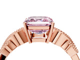 Rose gold Fancy Pink Asscher Cut Solitaire Milgrain Leaf Band with Prong Setting_16