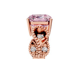 Rose gold Fancy Pink Asscher Cut Solitaire Milgrain Leaf Band with Prong Setting_17