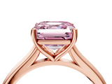 Rose gold Fancy Pink Asscher  Cut Solitaire Ring with Cathedral Band and Four-Prong Setting_4