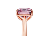 Rose gold Fancy Pink Asscher  Cut Solitaire Ring with Cathedral Band and Four-Prong Setting_5